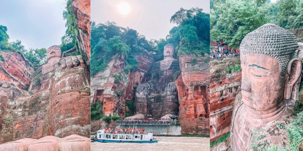 Best Places to Visit in Sichuan Province Number 2: Close up photographs of Leshan Buddha in Leshan, Sichuan Province