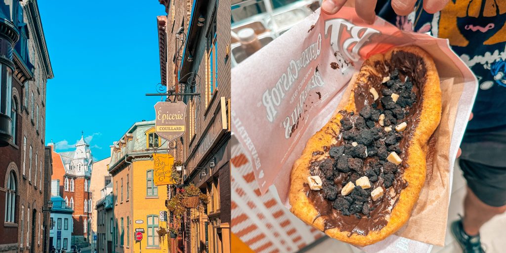 Quebec city with the Beaver tail dough in Summer